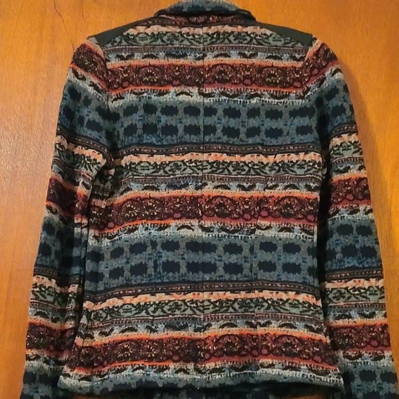 Aldo Martins Multicolor Knit Jacket with Patches on the Shoulders Size 8 - Picture 2 of 3